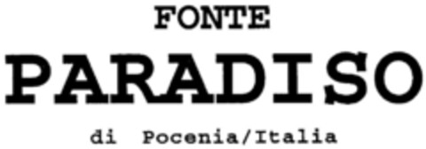 FONTE PARADISO di Pocenia/Italia Logo (DPMA, 15.09.1998)