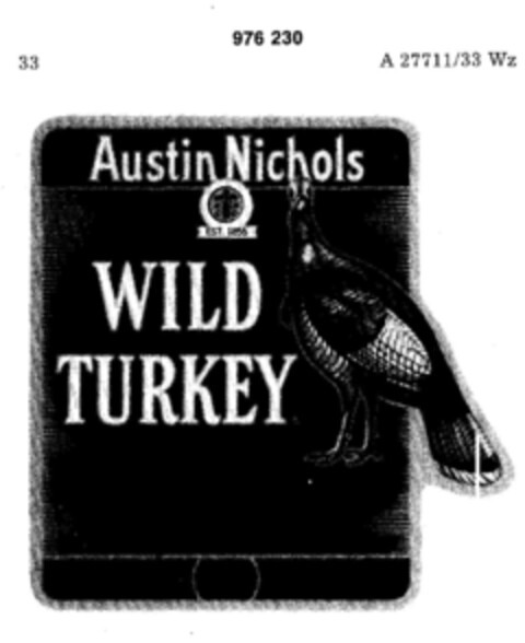 Austin Nichols WILD TURKEY Logo (DPMA, 13.02.1976)