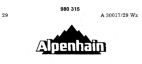 Alpenhain Logo (DPMA, 02/09/1978)