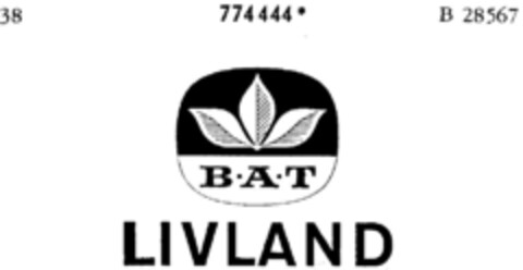 B A T  LIVLAND Logo (DPMA, 20.02.1963)