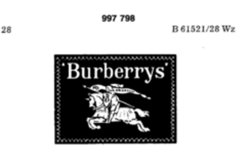 Burberrys` Logo (DPMA, 23.11.1978)