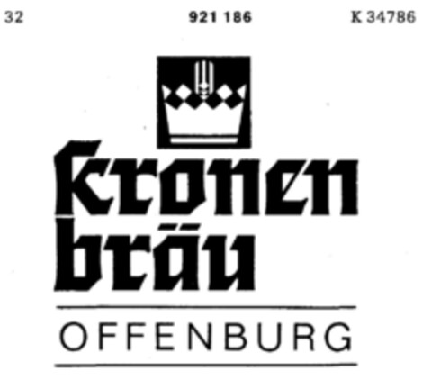 kronen bräu OFFENBURG Logo (DPMA, 03.08.1973)
