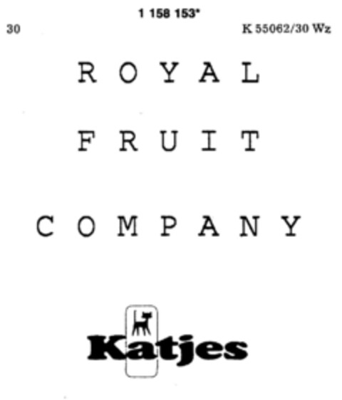 Katjes ROYAL FRUIT COMPANY Logo (DPMA, 21.09.1989)