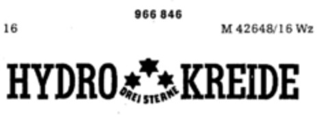 HYDRO KREIDE DREI STERNE Logo (DPMA, 20.01.1977)