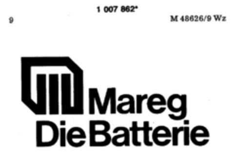 Mareg Die Batterie Logo (DPMA, 14.08.1980)