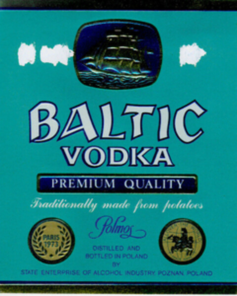 BALTIC VODKA PREMIUM QUALITY Logo (DPMA, 27.11.1985)
