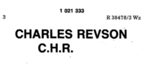 CHARLES REVSON C.H.R Logo (DPMA, 01/14/1981)