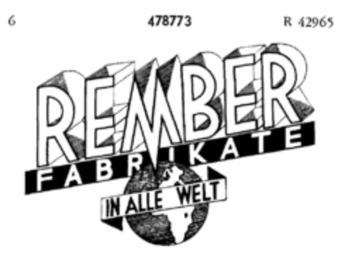 REMBER FABRIKATE IN ALLE WELT Logo (DPMA, 03/22/1934)
