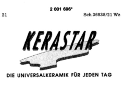 KERASTAR DIE UNIVERSALKERAMIK FÜR JEDEN TAG Logo (DPMA, 12/20/1990)