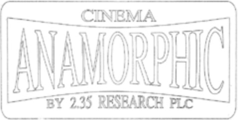 CINEMA ANAMORPHIC BY 2.35 RESEARCH PLC Logo (DPMA, 06/26/1995)