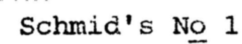 Schmid's No 1 Logo (DPMA, 19.12.1997)