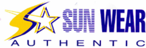 SUN WEAR AUTHENTIC Logo (DPMA, 04/30/1998)