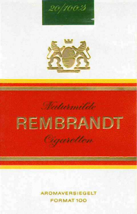 REMBRANDT Naturmilde Cigaretten Logo (DPMA, 12.09.1968)
