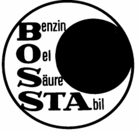 B O S S T A Benzin Oel Säure STAbil Logo (DPMA, 08.11.1963)