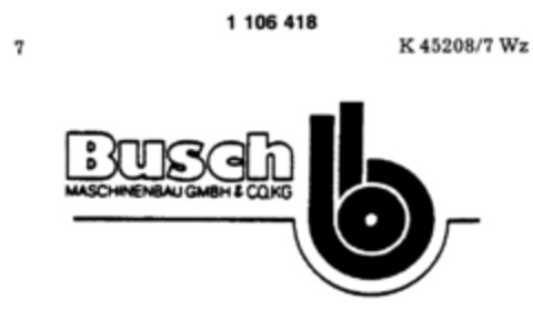 Busch MASCHINENBAU GMBH & CO. KG Logo (DPMA, 11/20/1982)