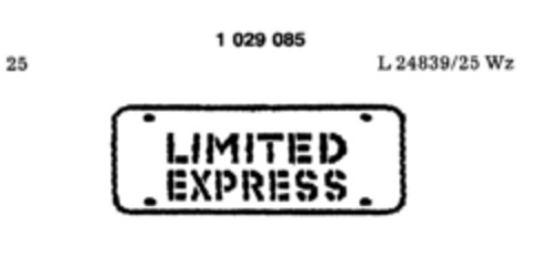 LIMITED EXPRESS Logo (DPMA, 18.03.1981)