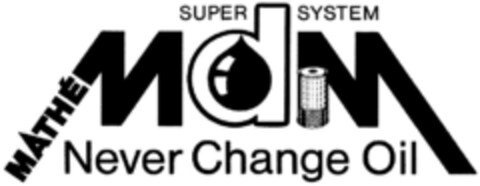 Super System MATHE MdM Never Change Oil Logo (DPMA, 04/26/1991)