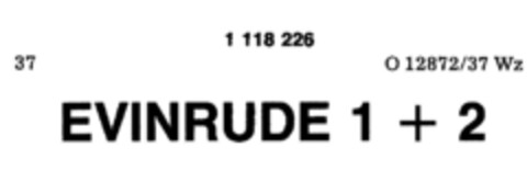 EVINRUDE 1 + 2 Logo (DPMA, 04/09/1987)