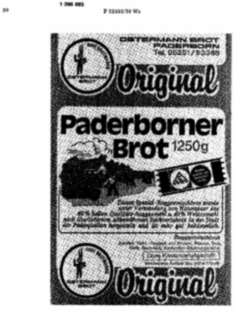 Paderborner Brot Logo (DPMA, 19.07.1985)