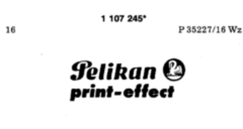 Pelikan print-effect Logo (DPMA, 05/27/1987)