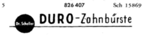 Dr. Scheller DURO-Zahnbürste Logo (DPMA, 29.08.1963)