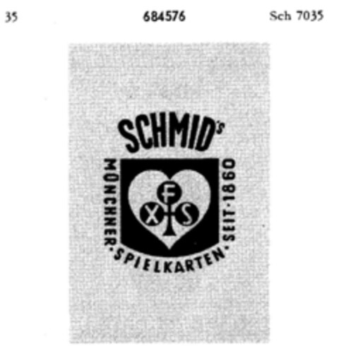 SCHMID'S MÜNCHNER   SPIELKARTEN   SEIT   1860 Logo (DPMA, 28.12.1954)