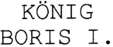 KÖNIG BORIS I. Logo (DPMA, 11.03.2000)