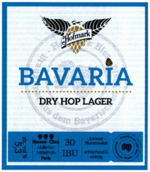 Hofmark BAVARIA DRY HOP LAGER Logo (DPMA, 10.10.2018)