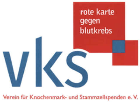 vks Verein für Knochenmark- und Stammzellspenden e.V. rote karte gegen blutkrebs Logo (DPMA, 12/10/2018)