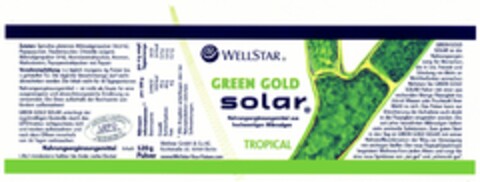 WELLSTAR GREEN GOLD solar TROPICAL Logo (DPMA, 06/23/2005)