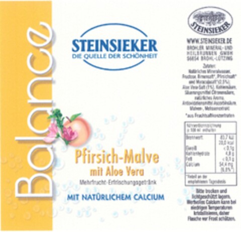 STEINSIEKER Pfirsich-Malve Balance Logo (DPMA, 14.09.2006)