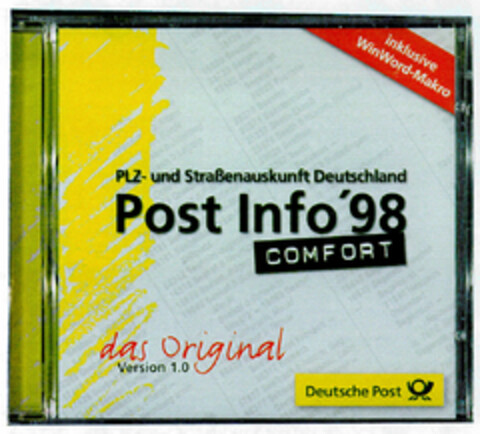 Post Info '98 COMFORT das Original Version 1.0 Logo (DPMA, 26.08.1998)