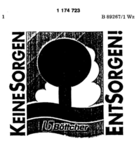 KEINE SORGEN ENTSORGRN! Böttcher Logo (DPMA, 20.02.1990)