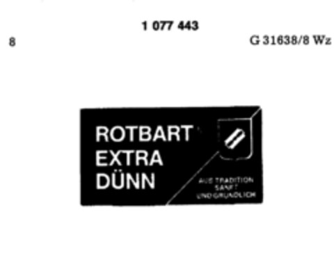 ROTBART EXTRA DÜNN Logo (DPMA, 05.09.1984)