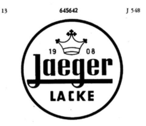 Jaeger LACKE 1908 Logo (DPMA, 21.11.1951)