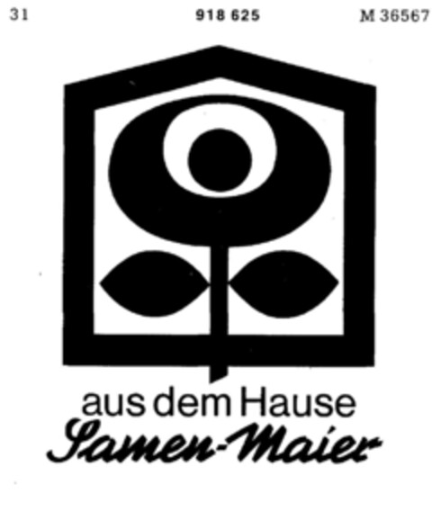 aus dem Hause Samen-Maier Logo (DPMA, 07.11.1972)