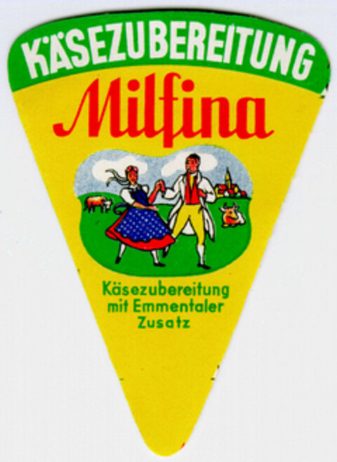 KÄSEZUBEREITUNG Milfina Logo (DPMA, 08.09.1949)