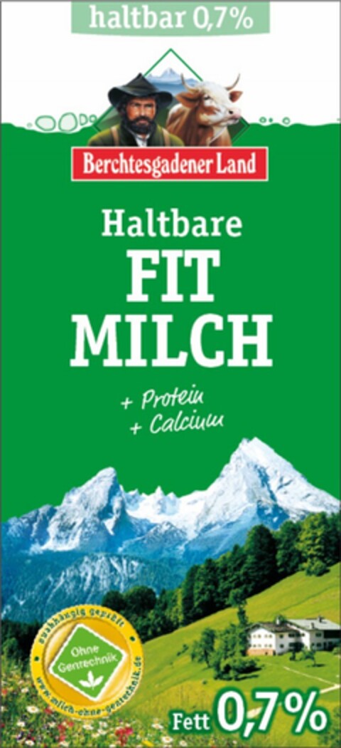 Berchtesgadener Land Haltbare FIT MILCH Logo (DPMA, 05/18/2018)