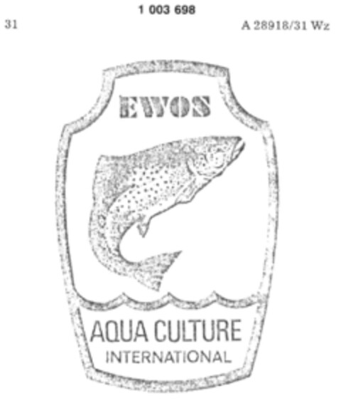 EWOS AQUA CULTURE INTERNATIONAL Logo (DPMA, 25.01.1977)