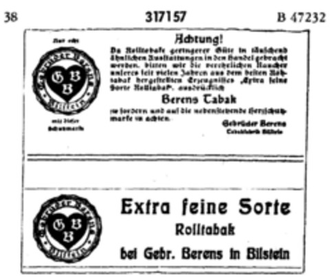 Gebrüder Berens Bilstein Logo (DPMA, 05.04.1924)