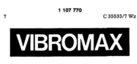 VIBROMAX Logo (DPMA, 13.09.1986)