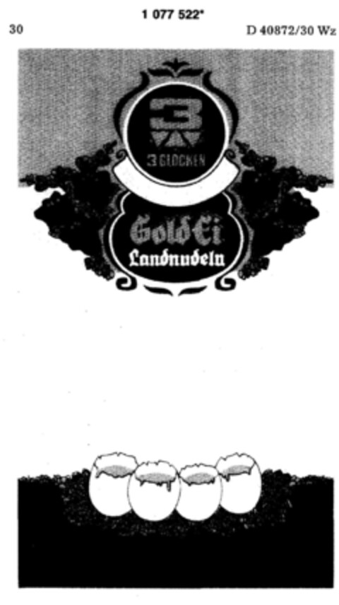 3 GLOCKEN Gold Ei Landnudeln Logo (DPMA, 06.04.1985)