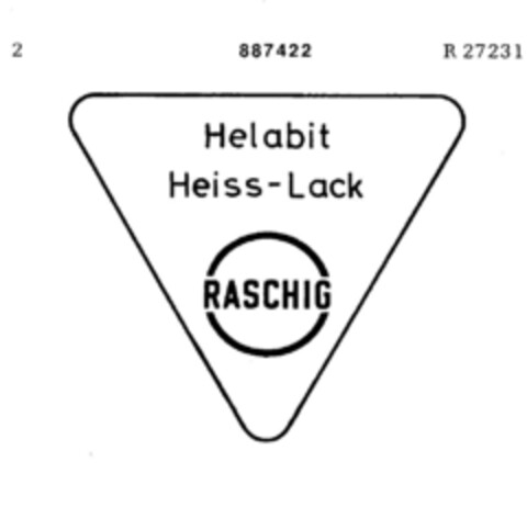 Helabit Heiss-Lack RASCHIG Logo (DPMA, 10.10.1970)