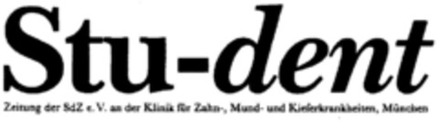 Stu-dent Zeitung der SdZ. e.V. an der Klinik für Zahn-, Mund- und Kieferkrankheiten, München Logo (DPMA, 26.11.1982)