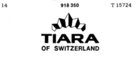 TIARA OF SWITZERLAND Logo (DPMA, 28.05.1973)