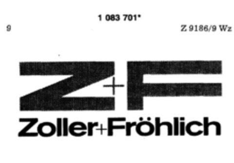 Z+F Zoller+Fröhlich Logo (DPMA, 07/24/1985)