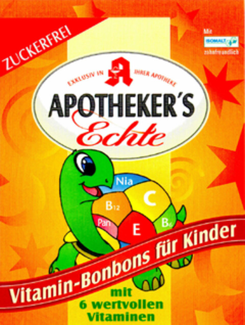 APOTHEKER'S Echte Vitamin-Bonbons für Kinder Logo (DPMA, 05/21/1997)