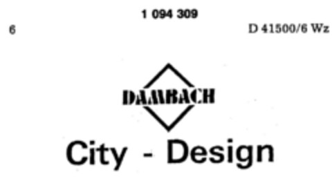 DAMBACH City - Design Logo (DPMA, 02.10.1985)