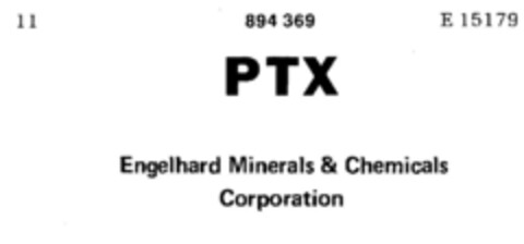 PTX Engelhard Minerals & Chemicals Corporation Logo (DPMA, 10.12.1970)