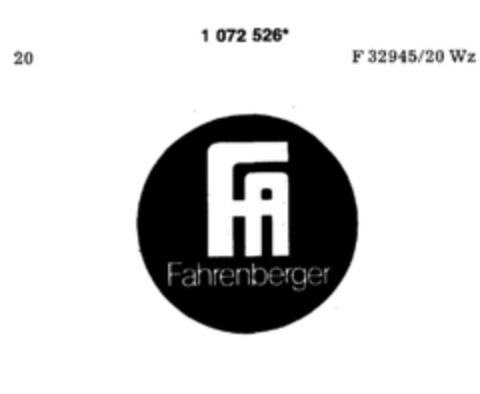 FA Fahrenberger Logo (DPMA, 31.08.1984)